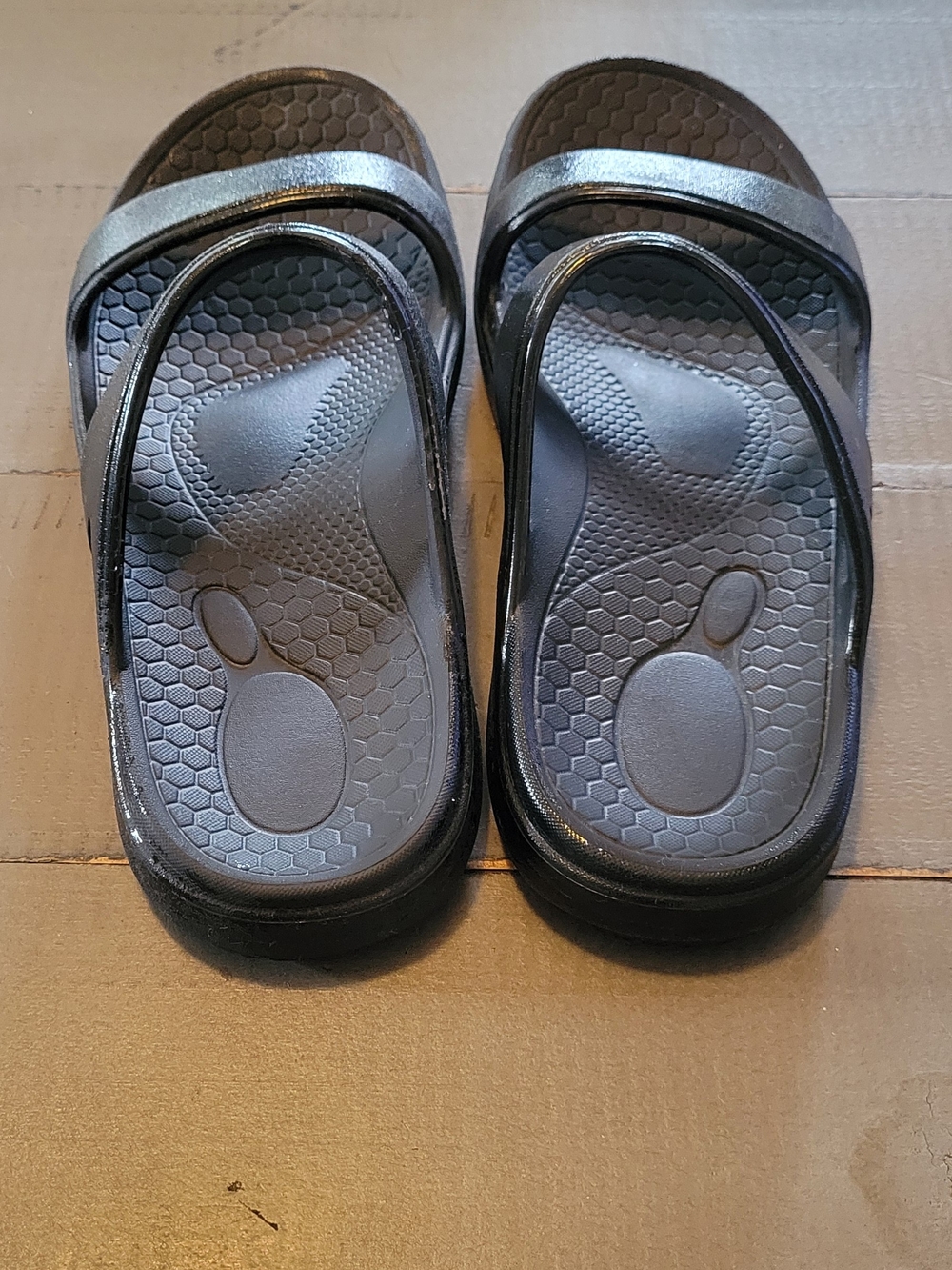 Black Women’s Slide Sandals - Comfortable Everyday Slides - Picture 2 of 5